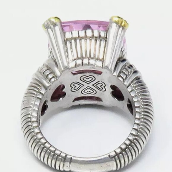 Judith Ripka Pink and Gold Heart Accent Ring - Picture 4 of 4